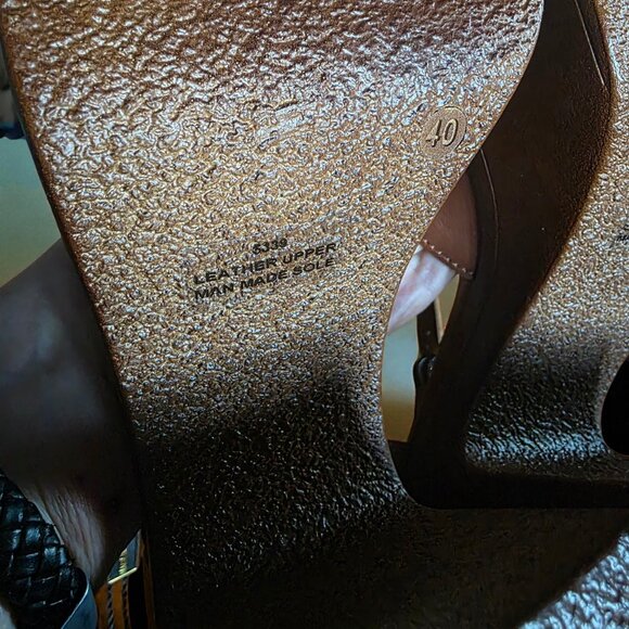 NEW CHRISTIAN DI RICCIO ( 9.5 ) Italian Brown Leather Square Toe Mary Jane's - Picture 10 of 11